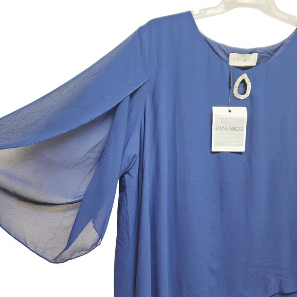 Hanna Nikole Womens Plus Size Layered Dress With Beaded Accent Size 24W - Picture 4 of 9